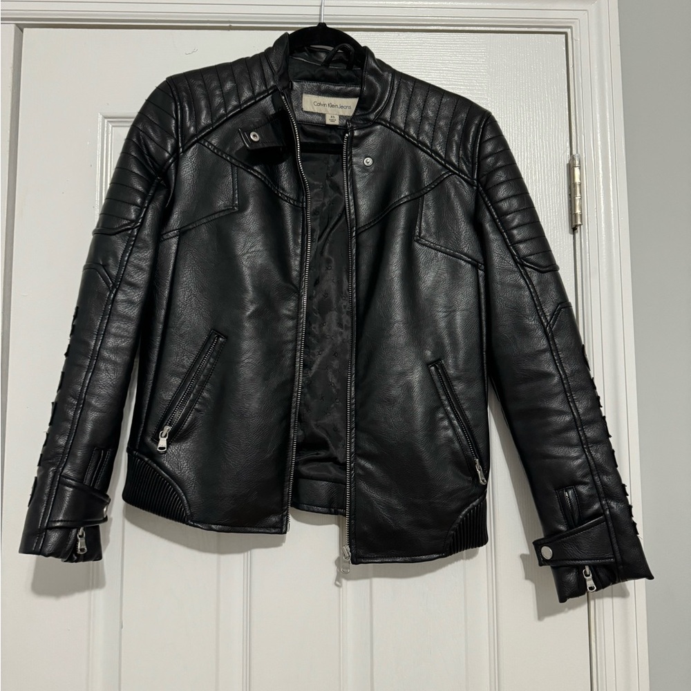 CALVIN KLIEN JEANS vintage faux leather jacket